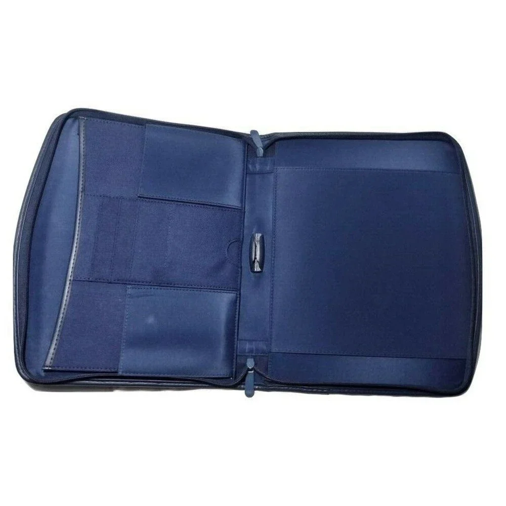 Deloitte Logo Embossed Blue Microfiber Portfolio Padfolio